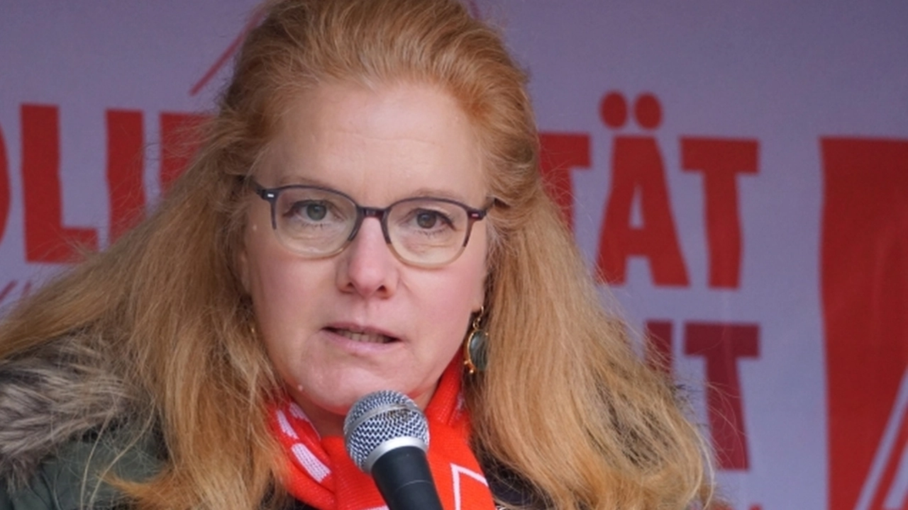 Daniele Schiermeier beim Warnstreik