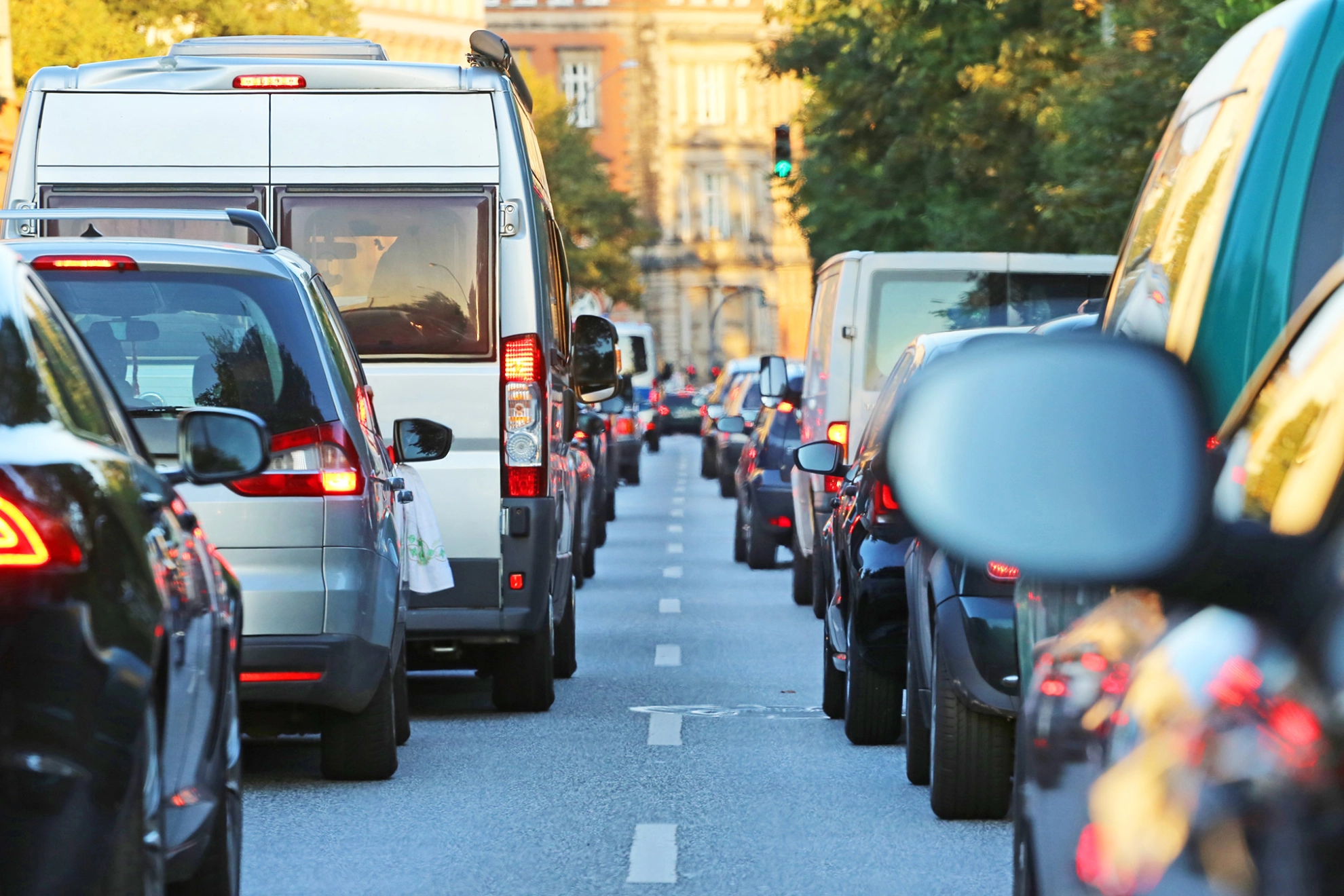 Stau an einer Verkehrskreuzung
