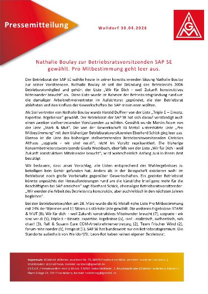 Presseerklärung Konstituierung ProM